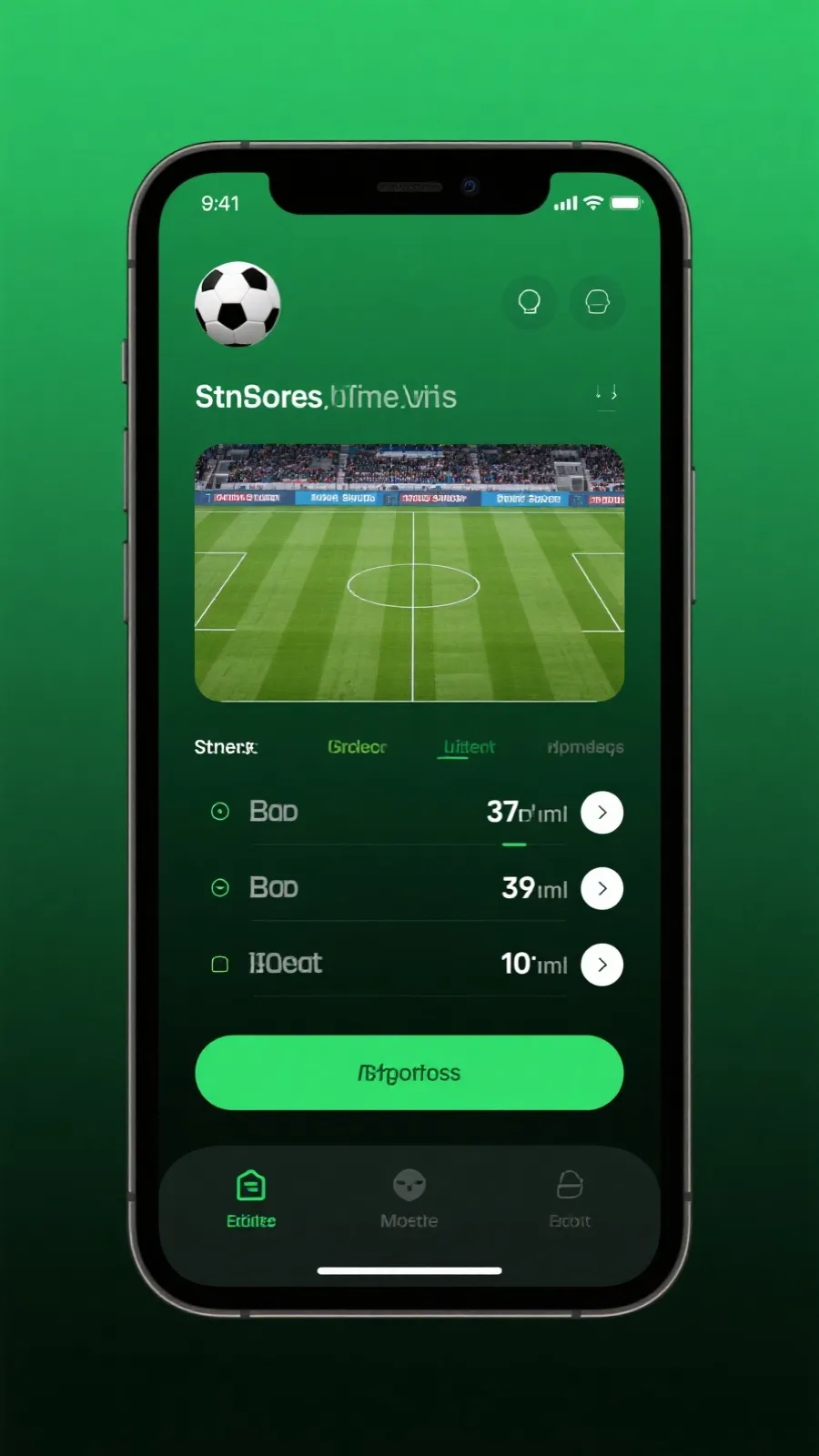 足球直播 App 界面展示