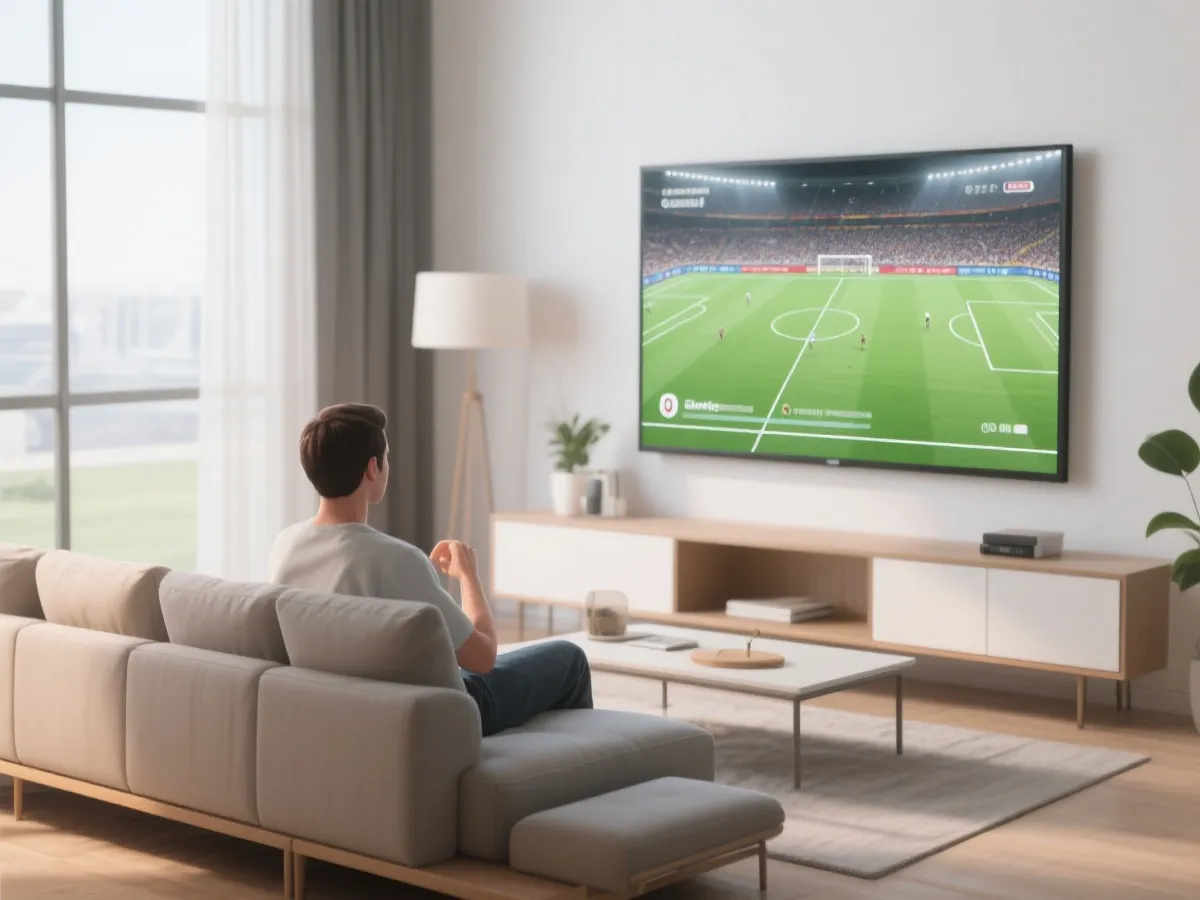 足球赛事观看场景示意图